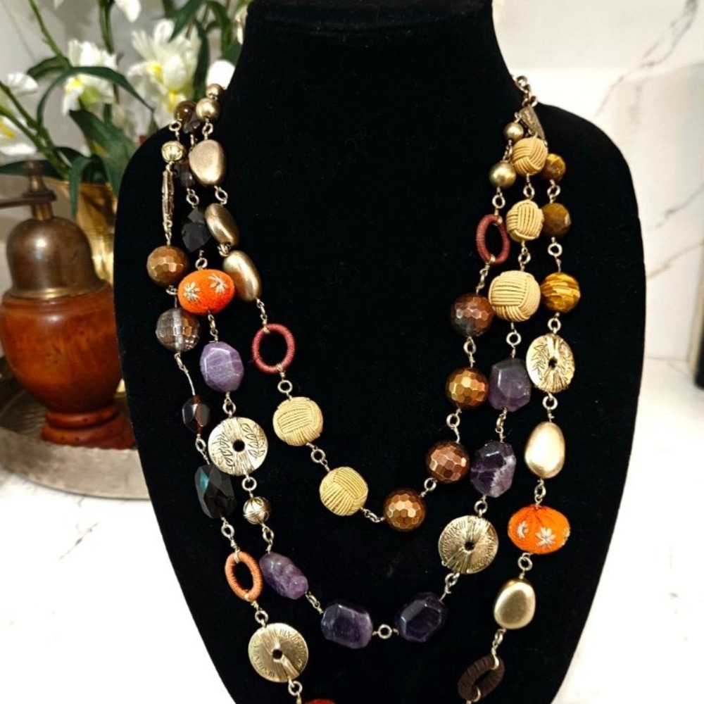 Sigrid Olsen Multi-Strand Statement Necklace with Different Style Beads